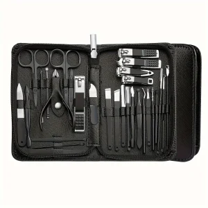 30-Pcs Purple Manicure Stainless Set Professional Travel Kit